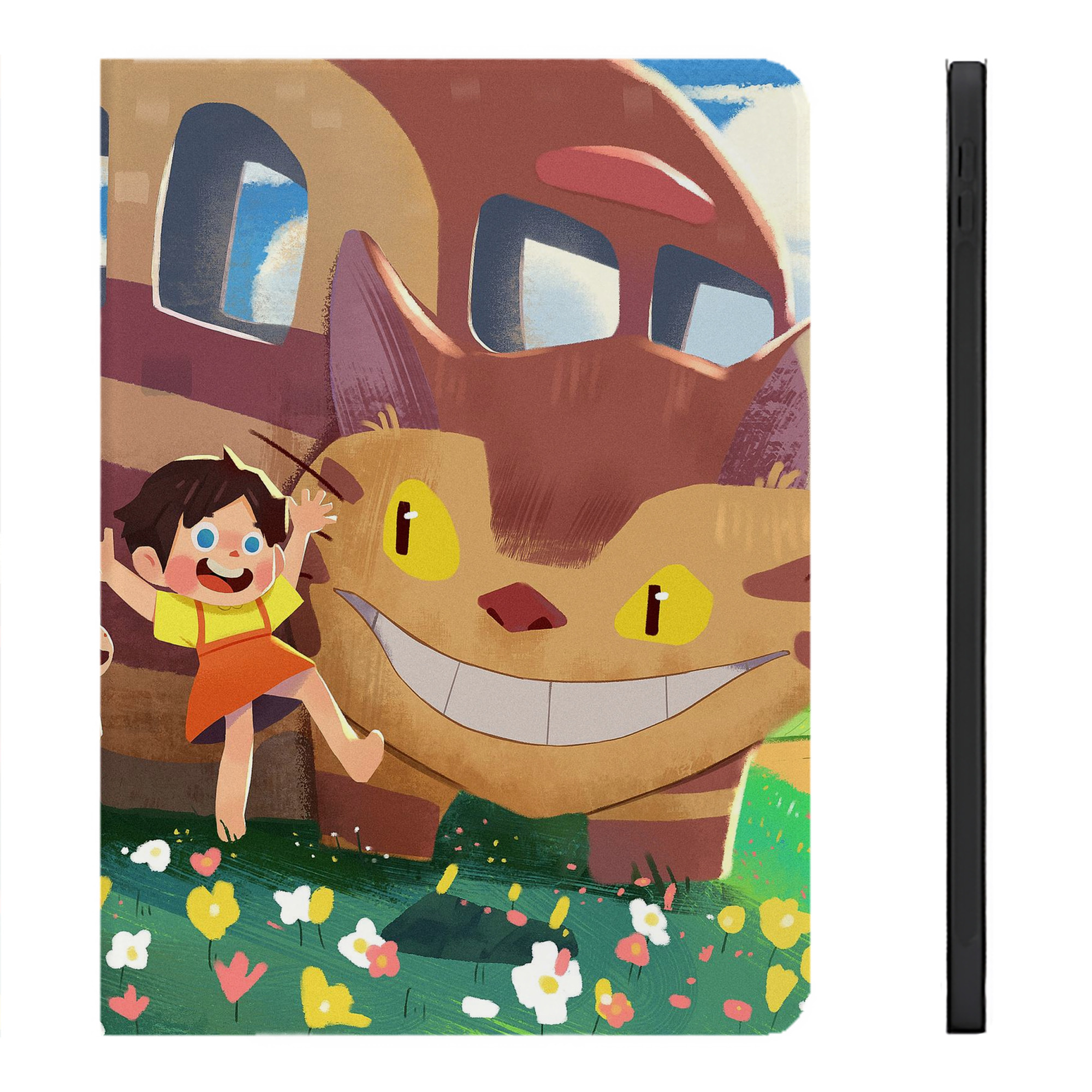 （画像用） となりのトトロ 草壁メイ 草壁サツキ My Neighbor Totoro Satsuki Kusakabe Mei Kusakabe IPadケース ペンホルダー付き ブックスタイルデザイン